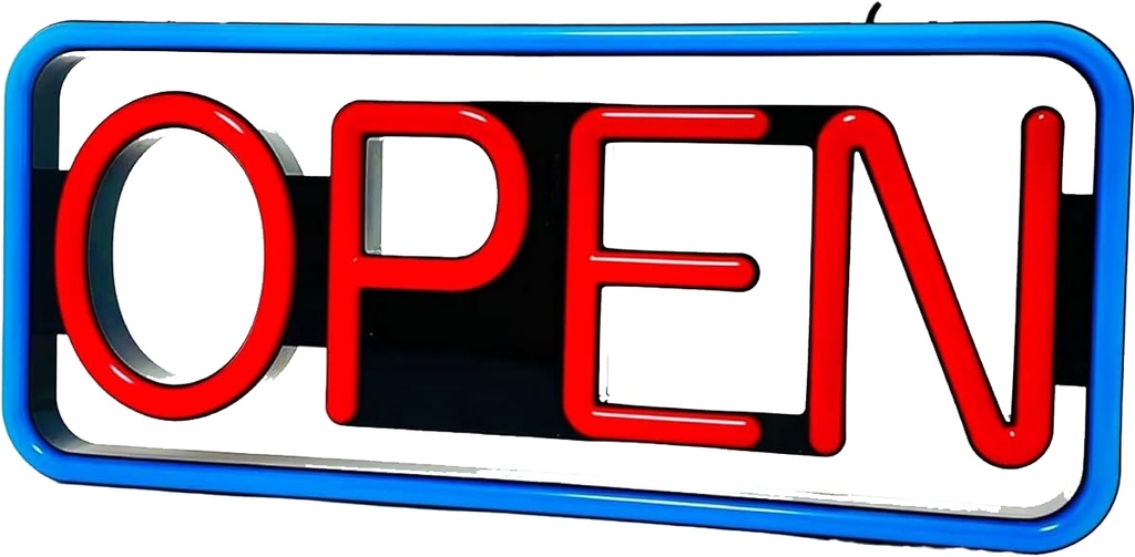 LED SIGN – "OPEN" – BLUE FRAME RED LETTERS – 23×20 – LED SIGN & OUTDOOR DISPLAY – 1CT – OPNTB – [MSRP: $STORE USE]