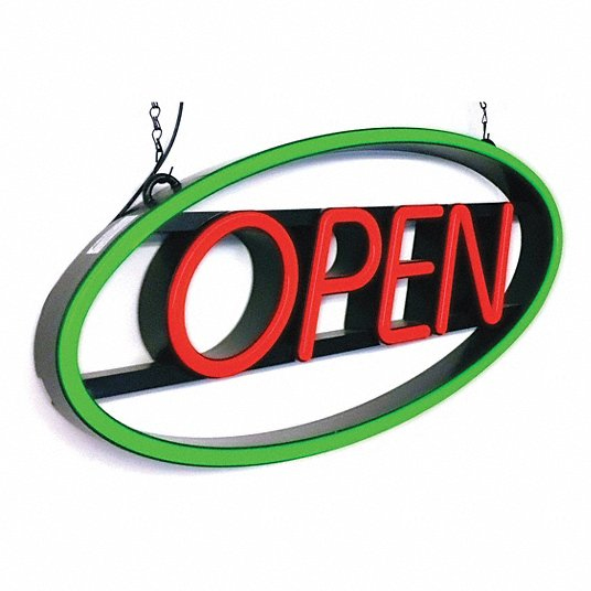 LED SIGN – "OPEN" – GREEN OVAL FRAME – 23x20 – LED SIGN & OUTDOOR DISPLAY – 1CT – OPNOG – [MSRP: $STORE USE]