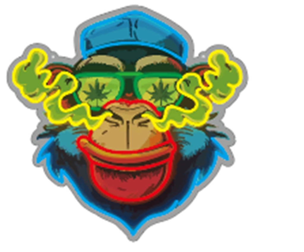 LED SIGN – MONKEY BLUE CAP – NOSE EXHALE LOGO – 23×23 – LED SIGN & OUTDOOR DISPLAY – 1CT – MNK3 – [MSRP: $STORE USE]