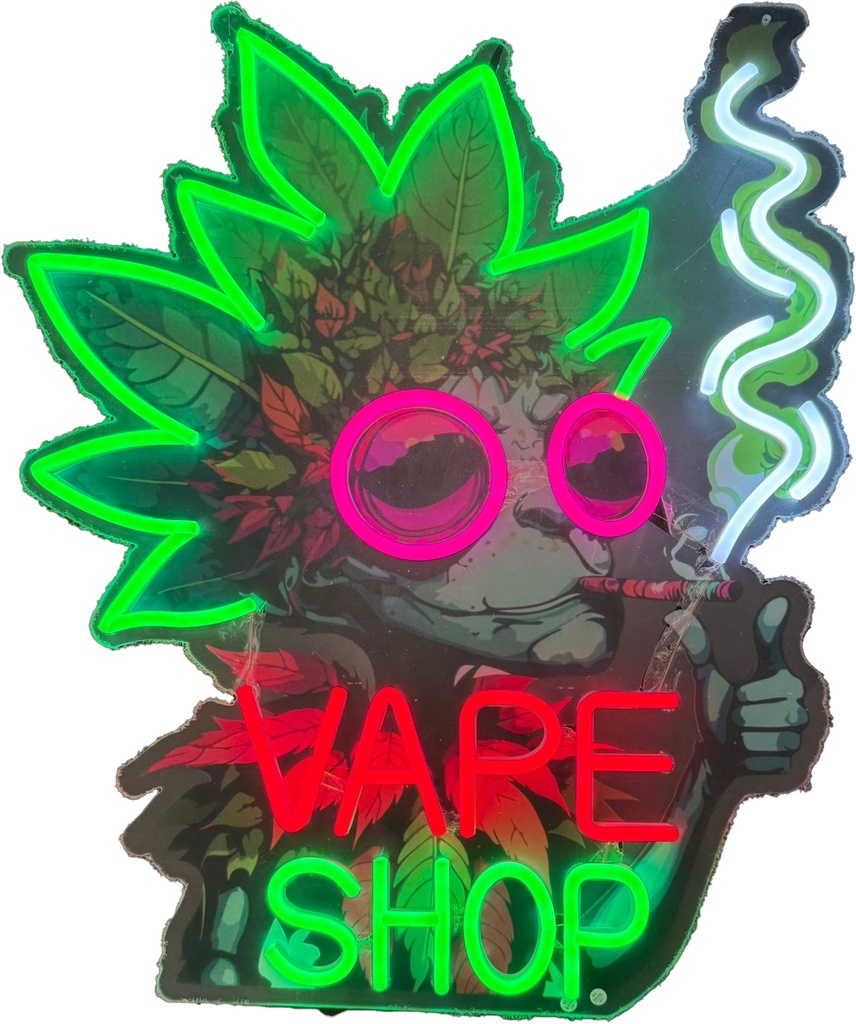 LED SIGN – "VAPE SHOP" – ALIEN LEAF – 60×50CM – LED SIGN & OUTDOOR DISPLAY – 1CT – ALNVS – [MSRP: $STORE USE]