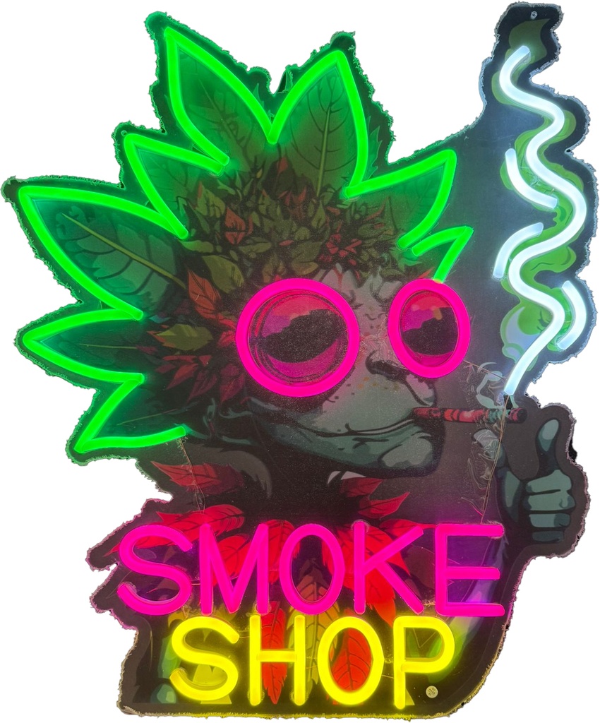 LED SIGN – "SMOKE SHOP" – ALIEN LEAF – 60×50CM – LED SIGN & OUTDOOR DISPLAY – 1CT – ALNSS – [MSRP: $STORE USE]