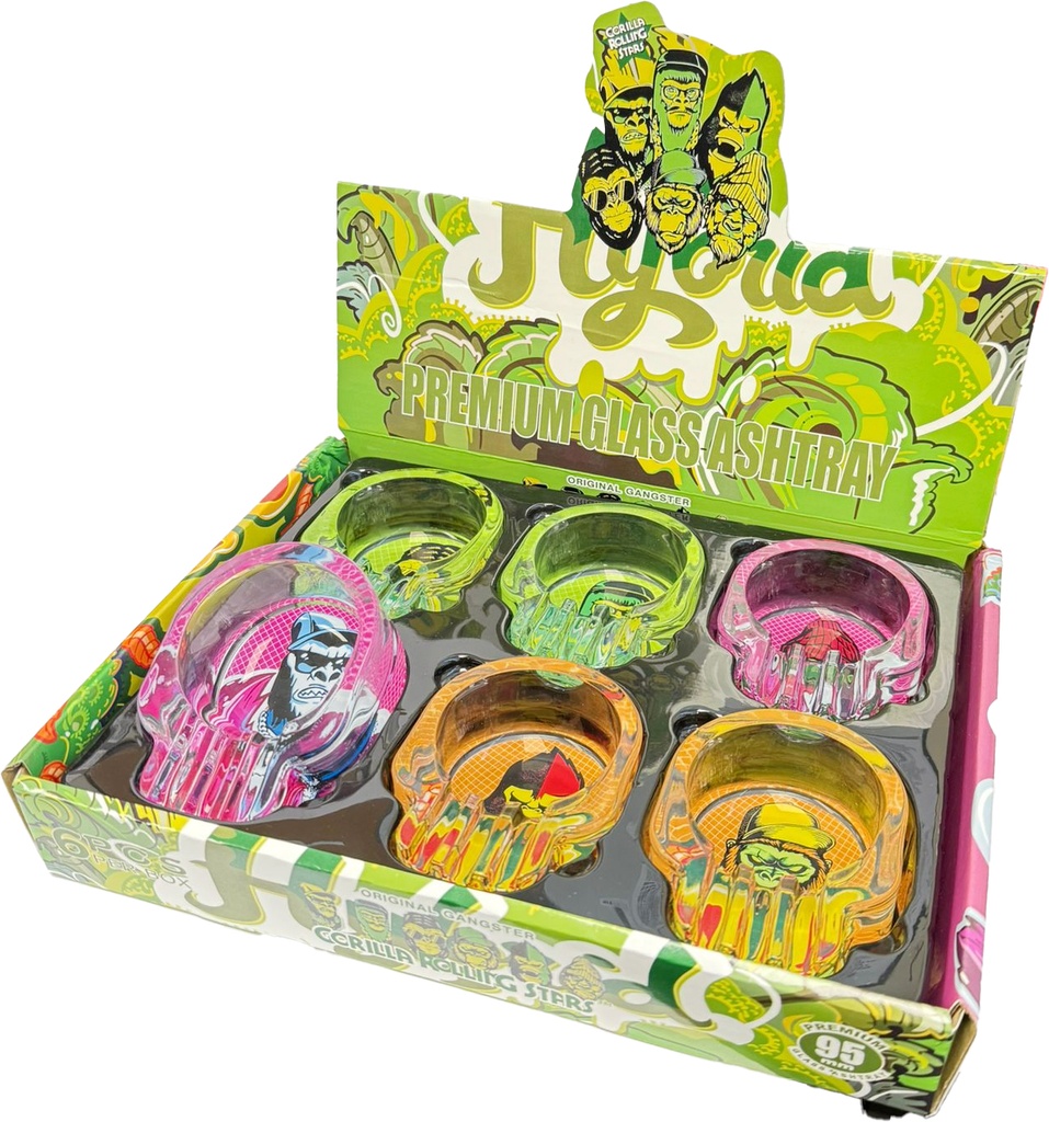 JUFOYA – ASHTRAY – PREMIUM SKULL GLASS – 3.74" – 6CT DISPLAY – [MSRP: $4 EACH]