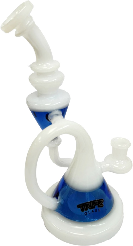 TRIPZ GLASS – PREMIUM RECYCLER – GLASS WATER PIPE – 9.5 INCH – 1CT – GB1144 – [MSRP: $85]