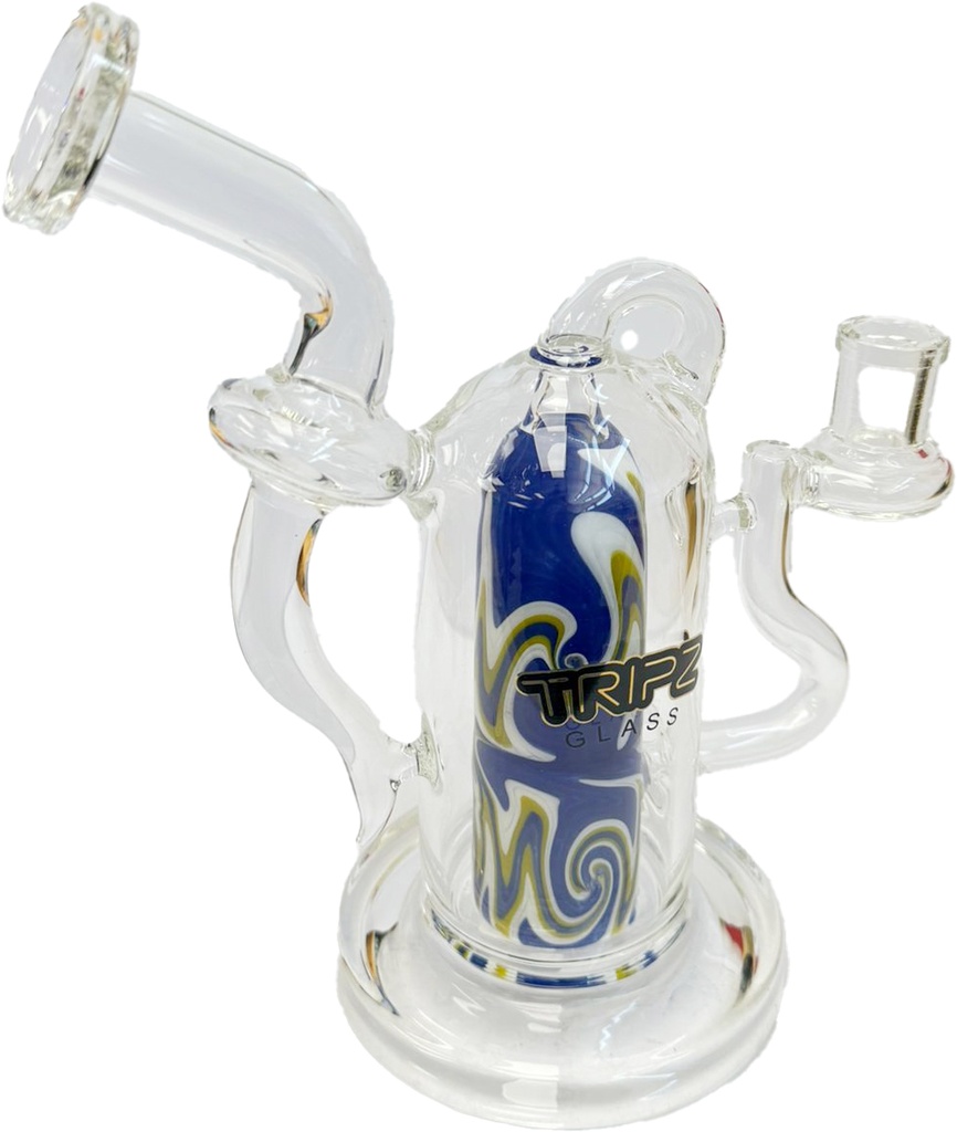 TRIPZ GLASS – COLORED SPIRAL RECYCLER – GLASS WATER PIPE – 8 INCH – 550G – 1CT – GB1146 – [MSRP: $87.50]