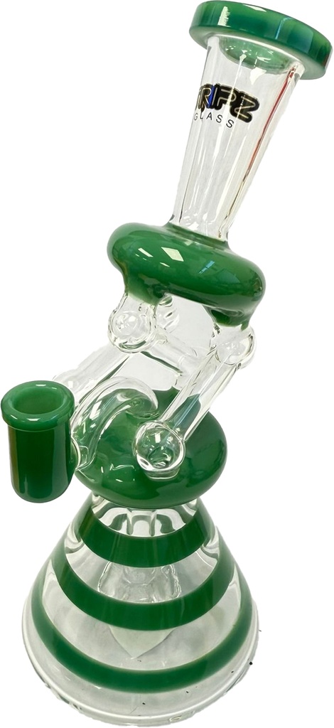 TRIPZ GLASS – BENT NECK BEAKER RECYCLER – GLASS WATER PIPE – 9.5 INCH – 320G – 1CT – GB1152 – [MSRP: $70]