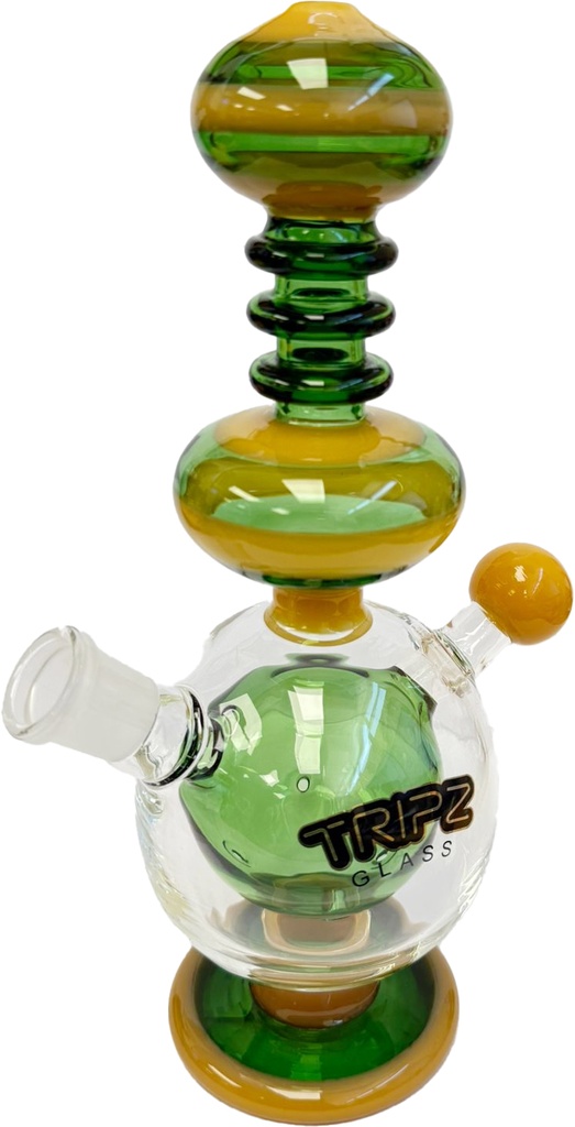 TRIPZ GLASS – SPHERE PERC – GLASS WATER PIPE – 9 INCH – 510G – 1CT – GB1157 – [MSRP: $87.50]