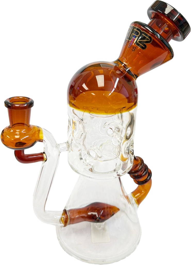 TRIPZ GLASS – COLOR TOP DUAL CHAMBER – GLASS WATER PIPE – 9.25 INCH – 530G – 1CT – GB1168 – [MSRP: $97.50]