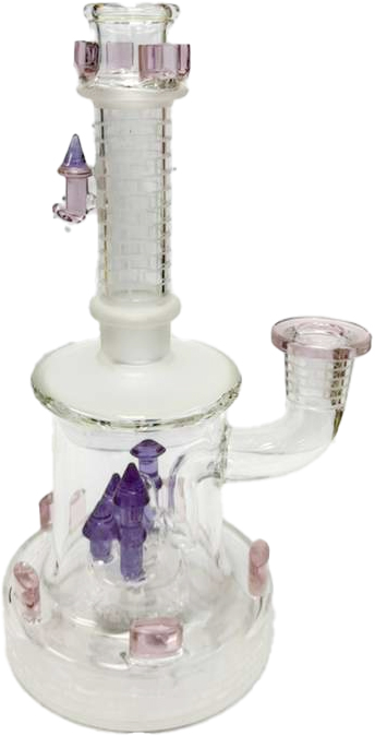 CASTLE STYLE – GLASS WATER PIPE – 520G – 1CT – GB1124 – [MSRP: $73]