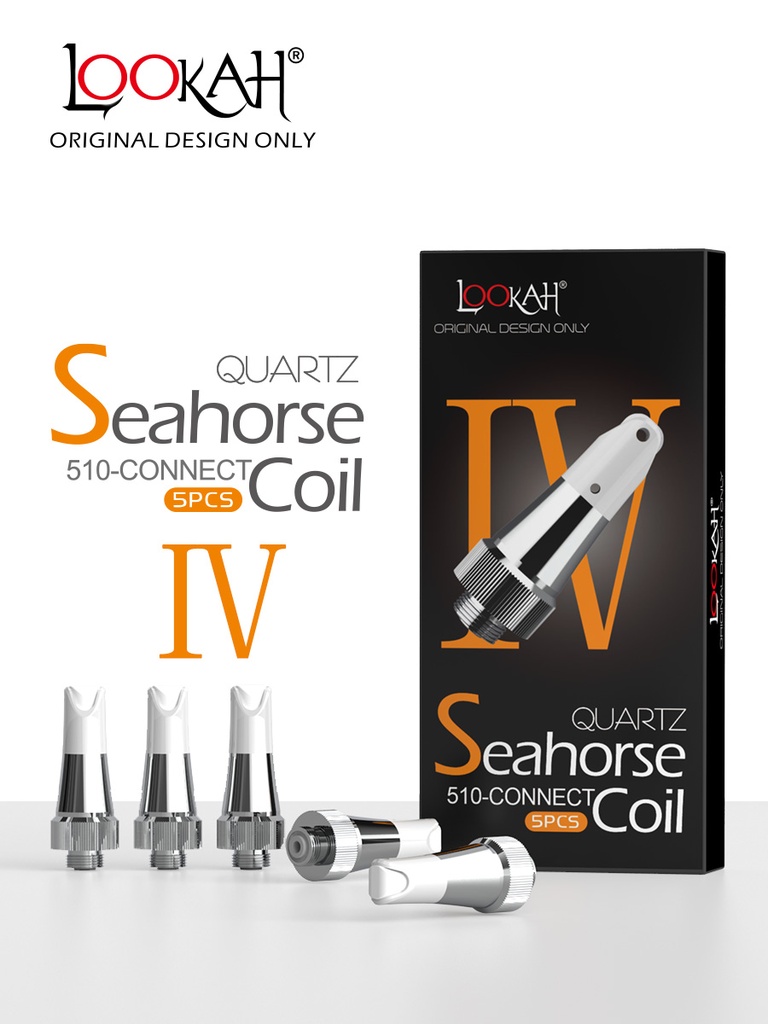 LOOKAH – SEAHORSE REPLACEMENT QUARTZ COIL IV – HEMP VAPORIZERS ACCESSORIES – 5CT – LOOKAH-114721 – [MSRP: $102.50 EACH]
