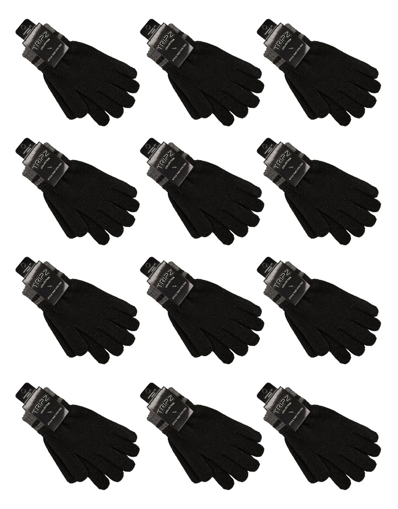 TRIPZ – APPAREL – KNITTED NON-TOUCH GLOVES - ONE SIZE FITS ALL - UNISEX 12CT -  TRP-GLV12P-MX – [MSRP: $4.99 EACH]