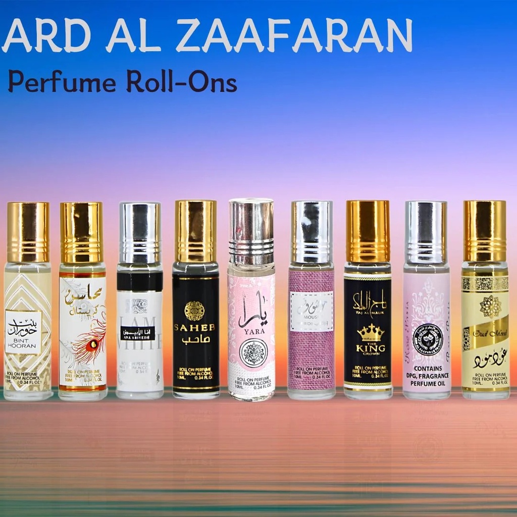 ARD AL ZAAFARAN – PARFUM & COLOGNE – ROLL ON PARFUM OIL – VARIOUS SCENTS – 10ML 0.34 OZ – 12CT DISPLAY – [MSRP: $6.50 EACH]