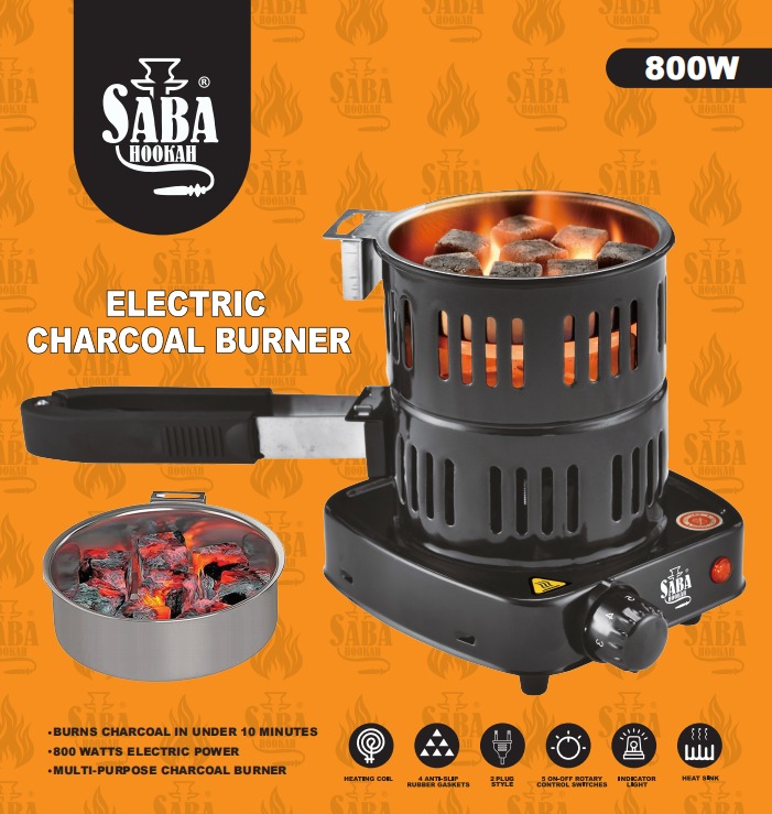 SABA – ELECTRIC CHARCOAL BURNER – 110V 800W – HOOKAH ACCESSORIES – 1CT – SCB800 – [MSRP: $25]