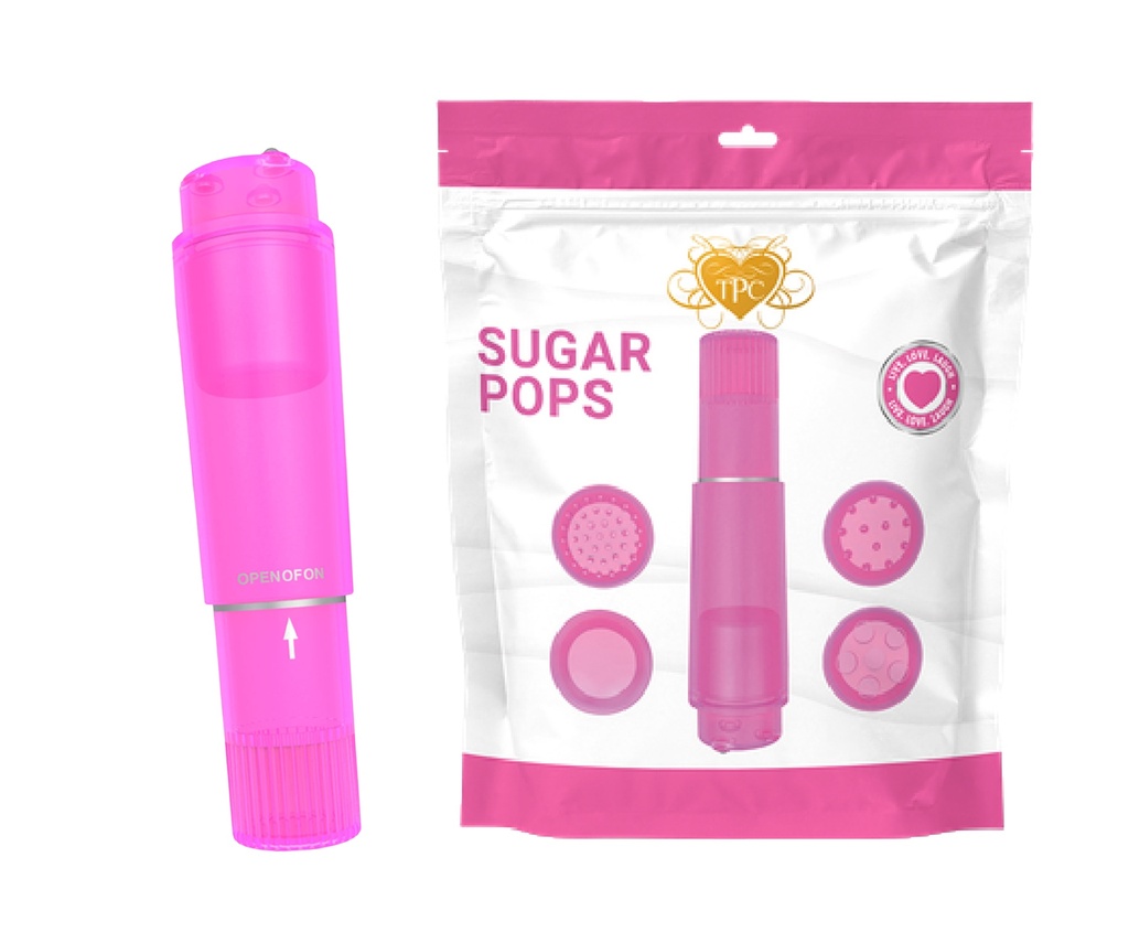 SUGAR POPS POCKET BULLET MINI VIBRATOR 4 ATTACHMENTS – ADULT TOYS – FEMALE – 1CT – TPCW1003 – [MSRP: $14.50]