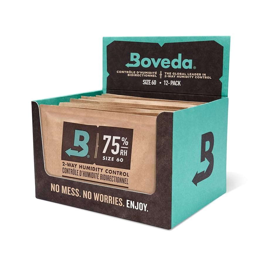 BOVEDA – STORAGE SOLUTIONS / HUMIDITY CONTROL – 2-WAY HUMIDITY CONTROL 60G – 12CT – [MSRP: $7.50 EACH]