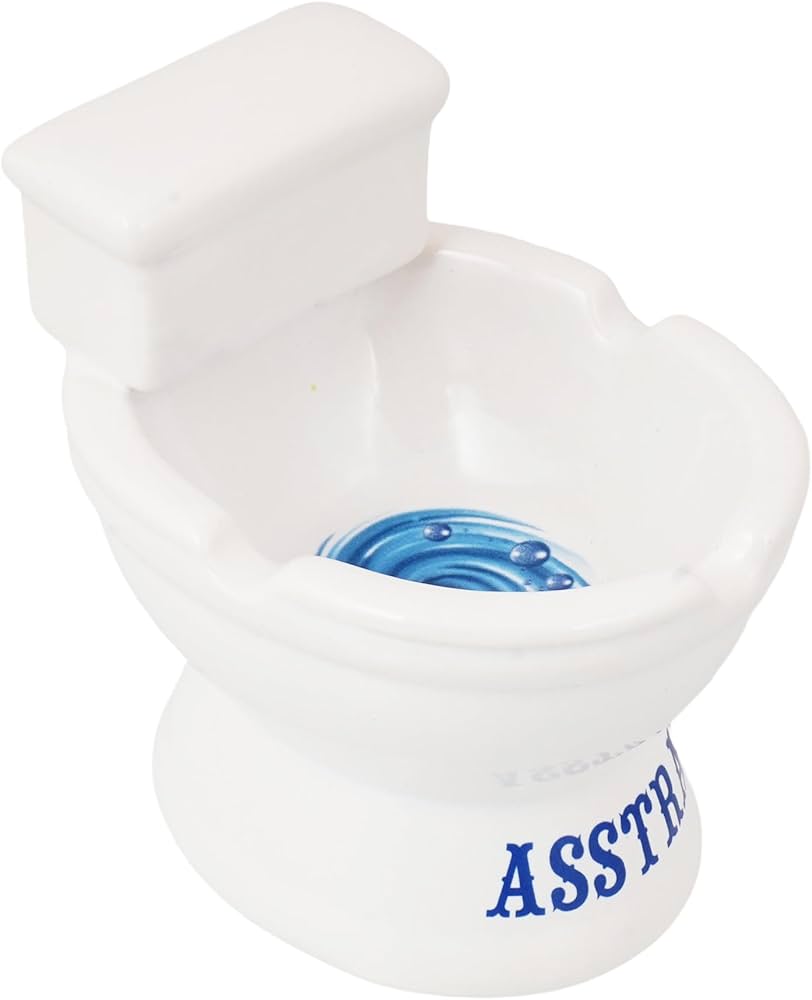 NOVELTY – ASHTRAY – TOILET-SHAPED CERAMIC ASSTRAY DESIGN – 3X4 INCH – 1CT – [MSRP: $15]