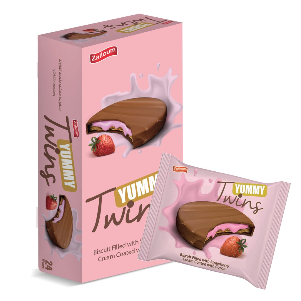 ZALLOUM TWINS YUMMY BISCUITS COATED WITH COCOA – CANDY & SNACKS – 24CT BOX – [MSRP: $.75 EACH]