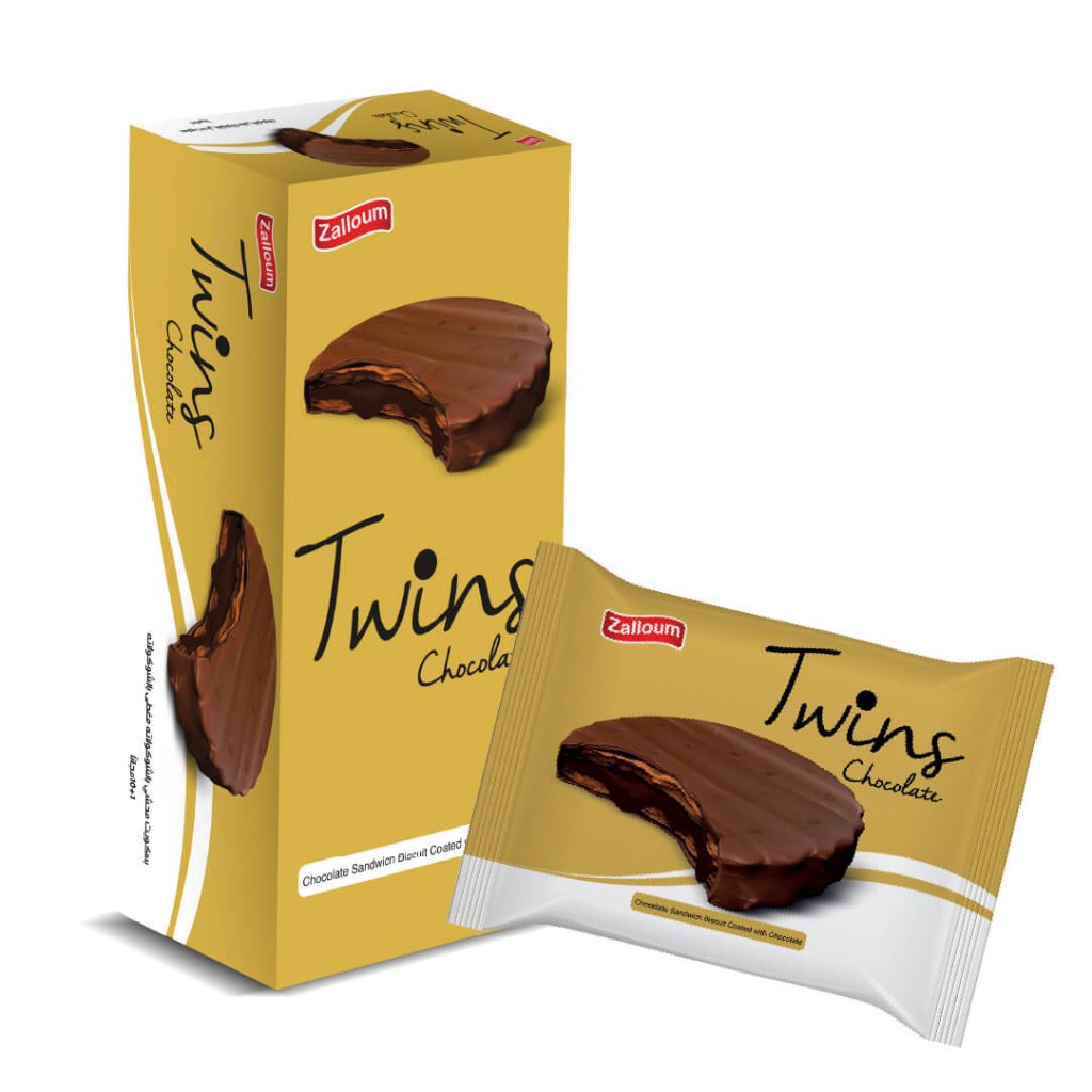 ZALLOUM TWINS CHOCOLATE SANDWICH COATED WITH CHOCOLATE – CANDY & SNACKS – 24CT BOX – [MSRP: $1 EACH]
