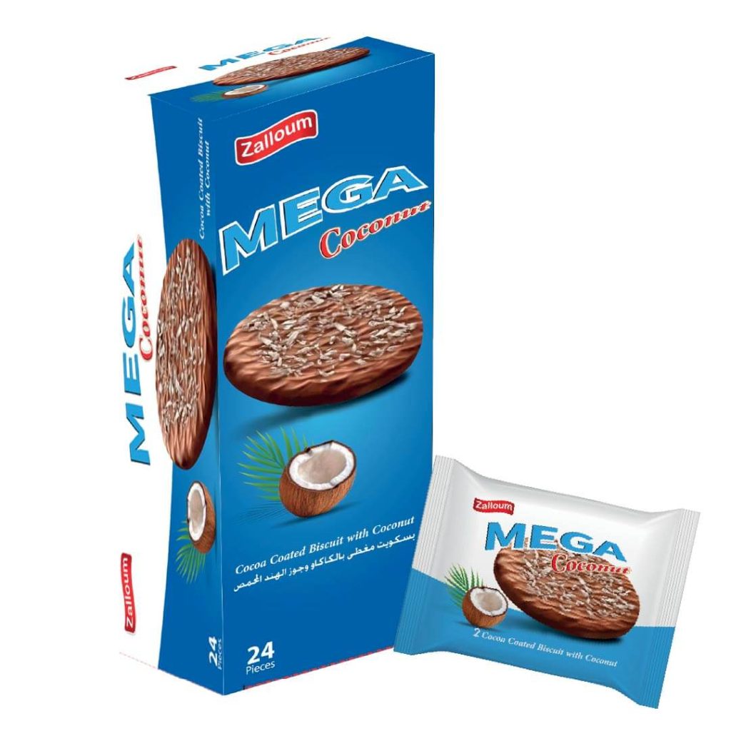ZALLOUM COCOA COATED BISCUIT WITH COCONUT – CANDY & SNACKS – 24CT BOX – [MSRP: $1 EACH]