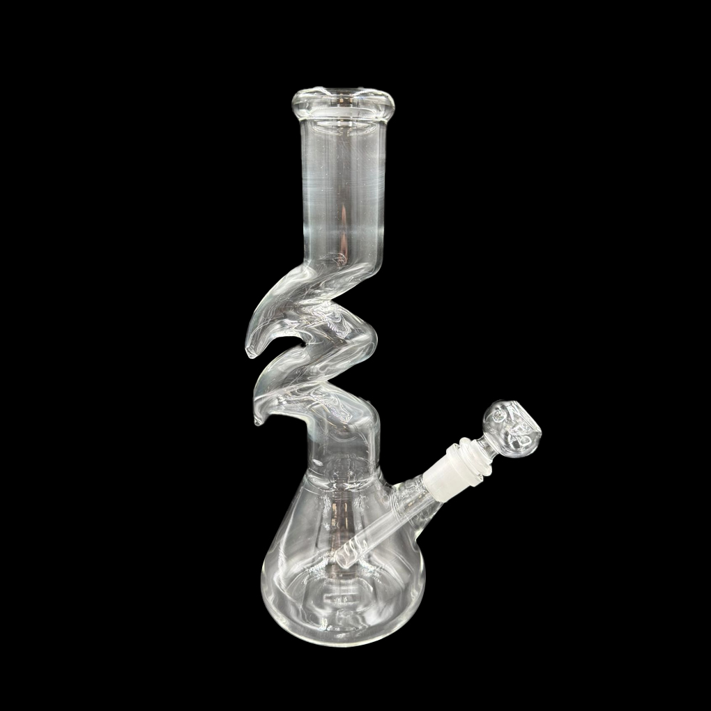 CLEAR CLASSIC – GLASS WATER PIPE – 10-INCH – CURVED BEAKER – 350G – 1CT – GB-CBKR-10-350G – [MSRP: $19.50]