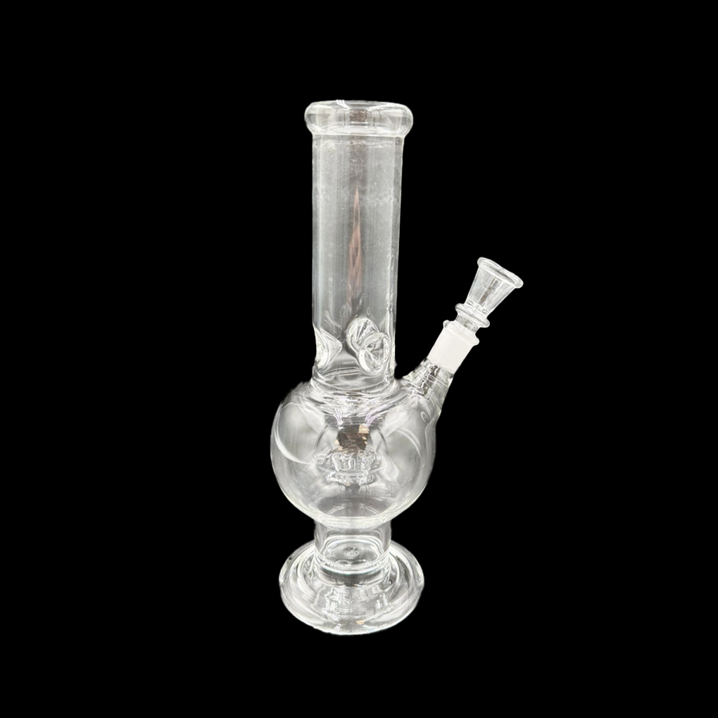 CLEAR CLASSIC – GLASS WATER PIPE – 10-INCH – ROUND BASE – 200G – 1CT – GB-CLRND-10-200G – [MSRP: $17]