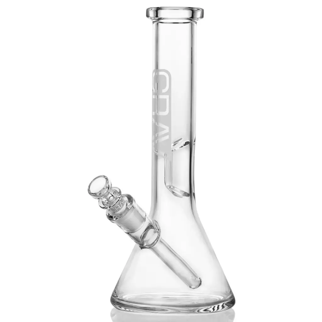CLEAR CLASSIC – GLASS WATER PIPE – 8-INCH – BEAKER BASE – DOUBLE PERCOLATOR – 1CT – GB-BKP2P-08-250G – [MSRP: $17]
