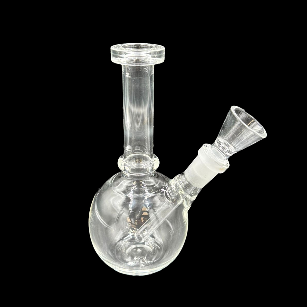 CLEAR CLASSIC – GLASS WATER PIPE – 6-INCH – ROUND BASE – MINI – 1CT – GB-RBMN-06-100G – [MSRP: $7.50]