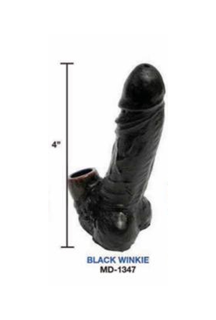 BLACK WINKIE – RESIN HAND CRAFTED MEDIUM WATER PIPE – 1CT – MD-1347 – [MSRP: $20.50]