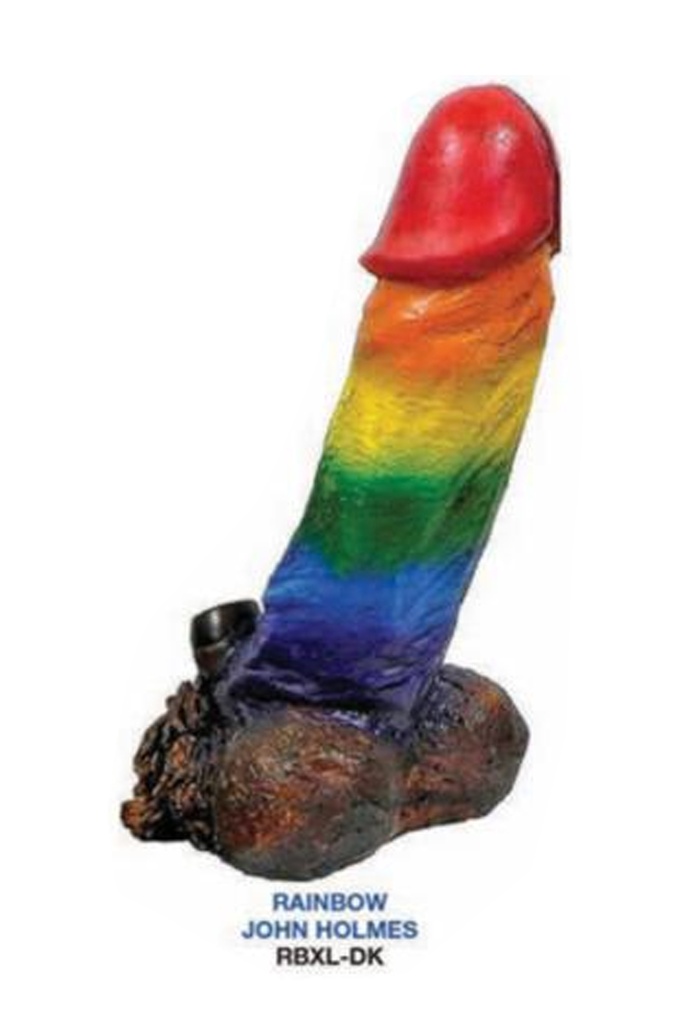 RAINBOW JOHN HOLMES – HAND CRAFTED – X-LARGE – RESIN WATER PIPE – 1CT – RBXL-DK – [MSRP: $48.50]