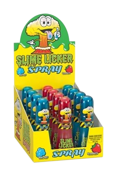 CANDY DYNAMICS – TOXIC WASTE SLIME LICKER SPRAY BLUE RAZZ & STRAWBERRY – CANDY & SNACKS – 0.95OZ – 12CT DISPLAY – [MSRP: $3.79 EACH]