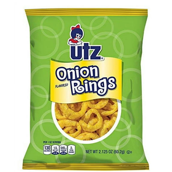 UTZ CORN BASED ONION RINGS – CANDY & SNACKS – 2.125OZ – 1CT – [MSRP: $2.69]