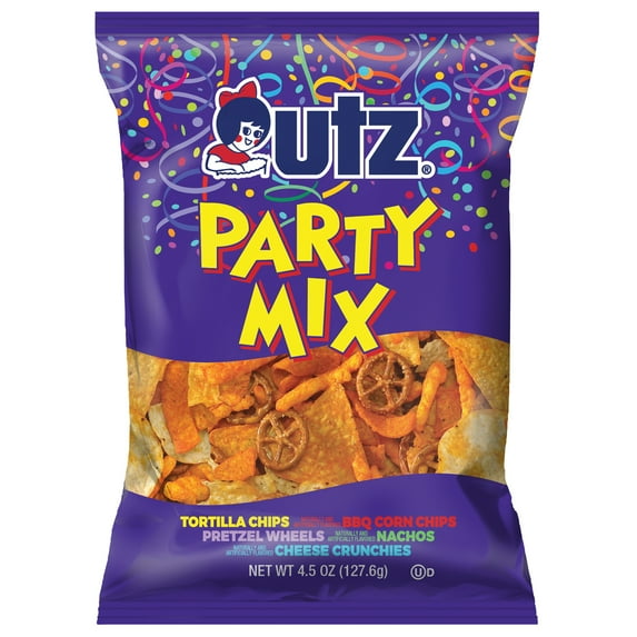 UTZ PARTY MIX – CANDY & SNACKS – 4.5OZ – 1CT – [MSRP: $2.69]