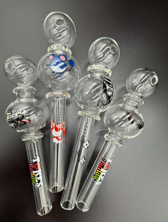 HEAVY JUMBO – DOUBLE BUBBLE GLASS OIL BURNER – GLASS HAND PIPES – 1CT – GB0373 – [MSRP: $8.50]