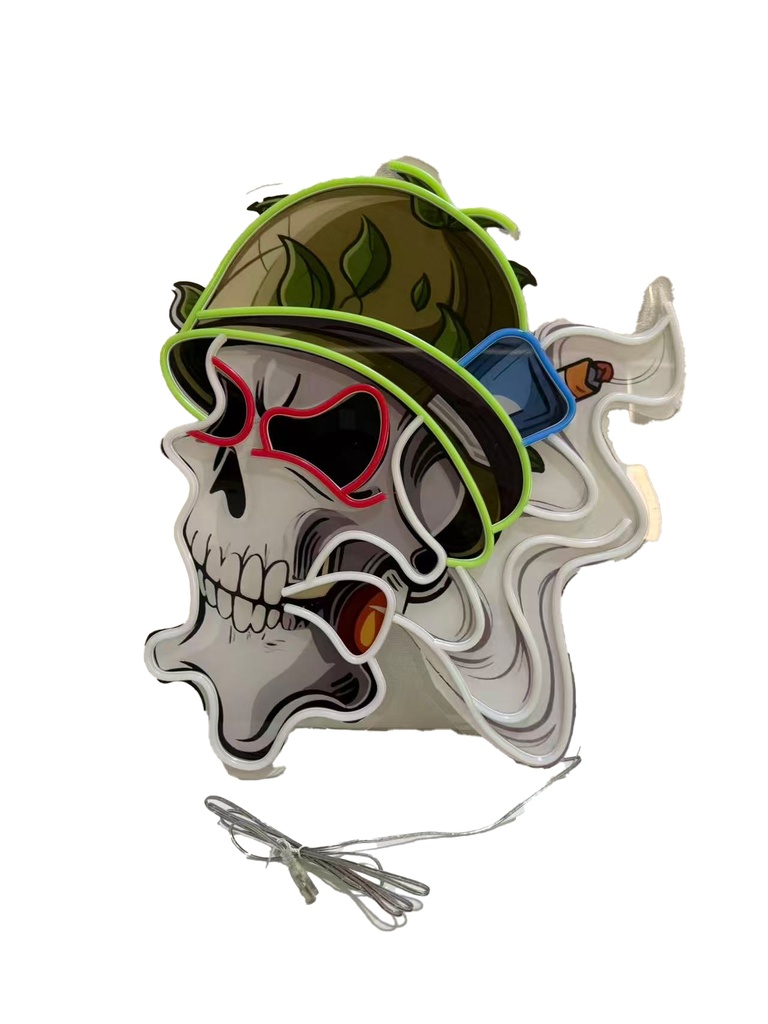 LED SIGN – SMOKING SKULL – NEON DESIGN LOGO – 21.3x23.6 – LED SIGN & OUTDOOR DISPLAY – 1CT – SKULSMK1 – [MSRP: $STORE USE]