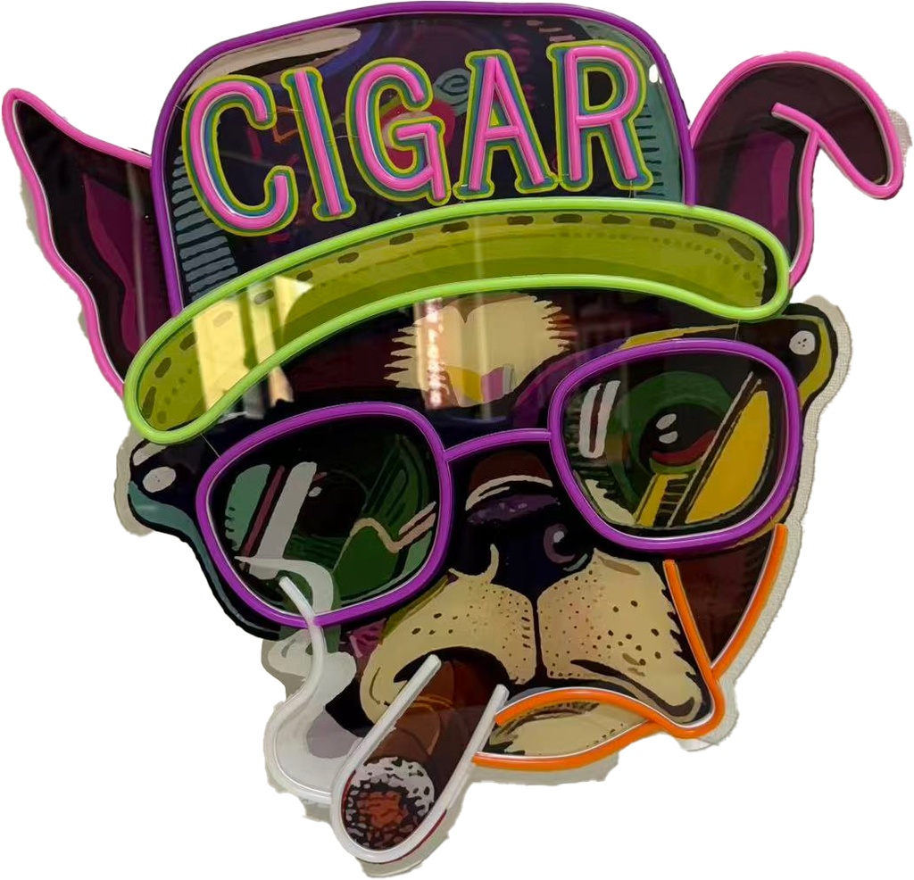 LED SIGN – "CIGAR" – SMOKING BULLDOG LOGO – 23.6×23.2 – LED SIGN & OUTDOOR DISPLAY – 1CT – CIGARBD – [MSRP: $STORE USE]