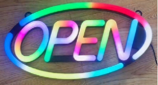 LED SIGN – "OPEN" – RAINBOW OVAL – 24x12 – LED SIGN & OUTDOOR DISPLAY – 1CT – OPNRNBW2 – [MSRP: $STORE USE]
