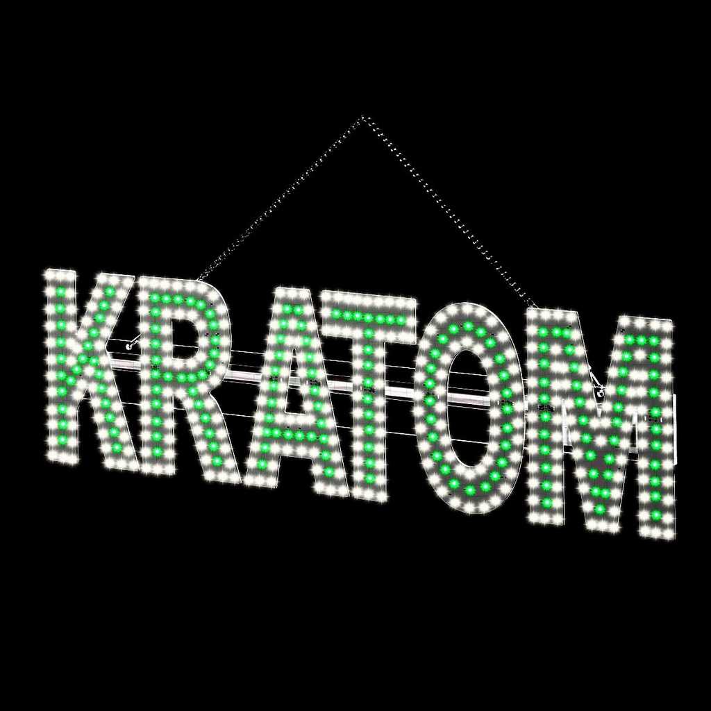 LED SIGN – "KRATOM" – 31×8 – WHITE & GREEN – LED SIGN & OUTDOOR DISPLAY – 1CT – KRTMG318 – [MSRP: $STORE USE]