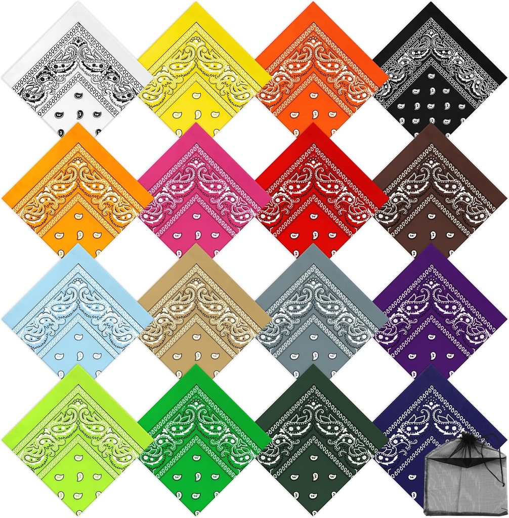 APPAREL – BANDANA – PREMIUM 100% COTTON BANDANA SCARF – UNISEX – 22X22 – 12CT/DZ – BNDMC [MSRP: $2.25 EACH]