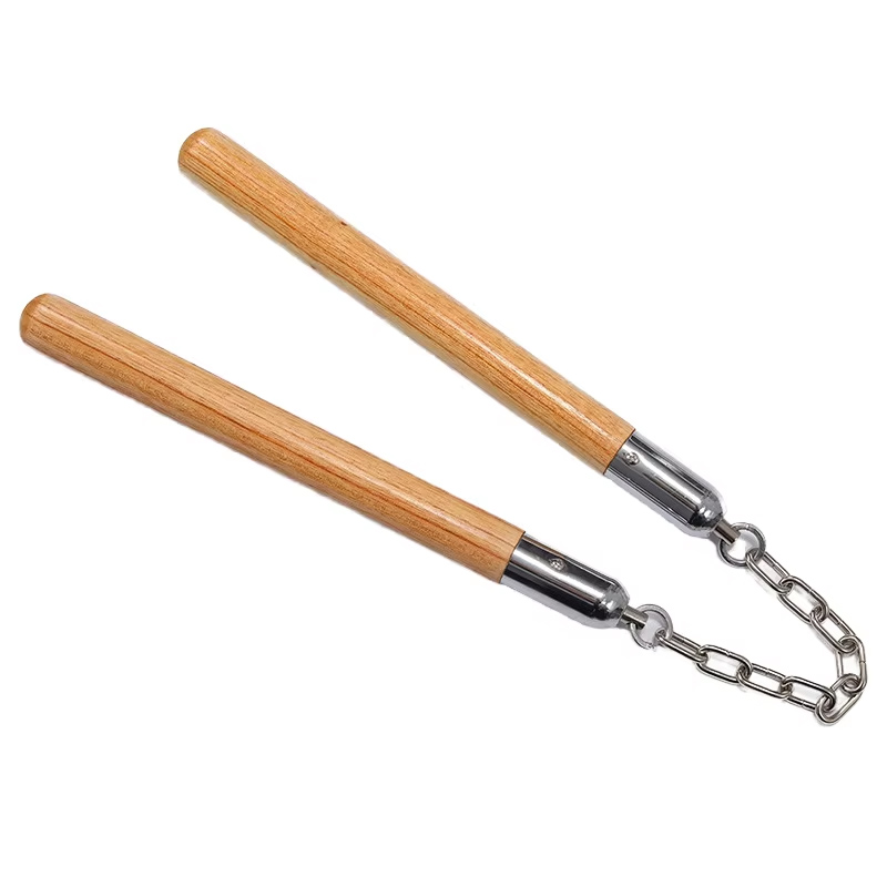 WOOD & STEEL NUNCHAKU – EXTENDED 2-SECTION TRAINING STICK – KNIVES & SELF DEFENSE – 1CT – NOV9 – [MSRP: $12.50]