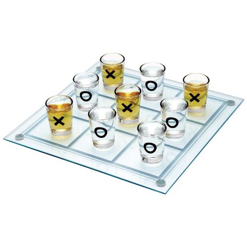 NOVELTY GAME - GLASS OX SHOT GLASS CUP DRINKING GAME SET – 9 SHOT CUPS & BOARD – 1CT – NOV17 [MSRP: $15]