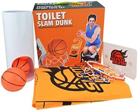 NOVELTY GAME – TOILET SLAM DUNK – BATHROOM BASKETBALL GAME – 1CT - NOV30 - [MSRP: $10]