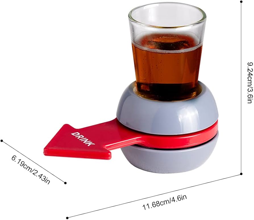 NOVELTY GAME - SHOT SPINNER DRINKING GAME – SPIN ARROW SHOT CUP – 1CT – NOV32 [MSRP: $10]