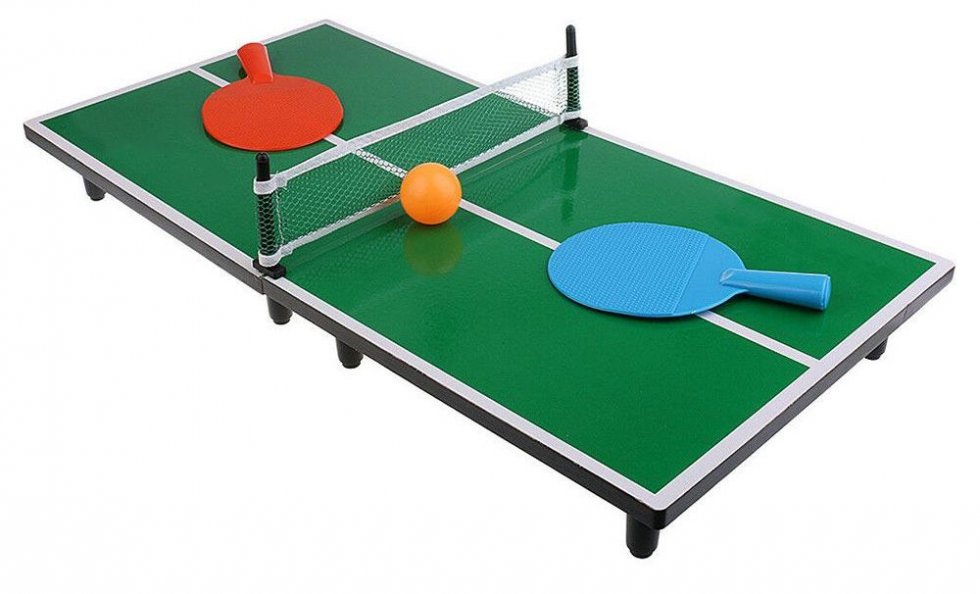 NOVELTY GAME - 60CM MINI PING PONG TENNIS TABLE GAME - WOODEN SPORT SET - 1CT - NOV44 [MSRP: $35]