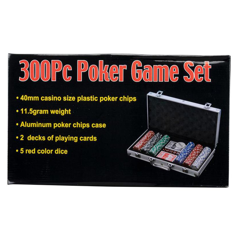 NOVELTY GAME - 300 PC POKER CHIP SET - LASER CHIPS TEXAS HOLDEM BLACKJACK GAME - 1CT - NOV54 [MSRP: $49]