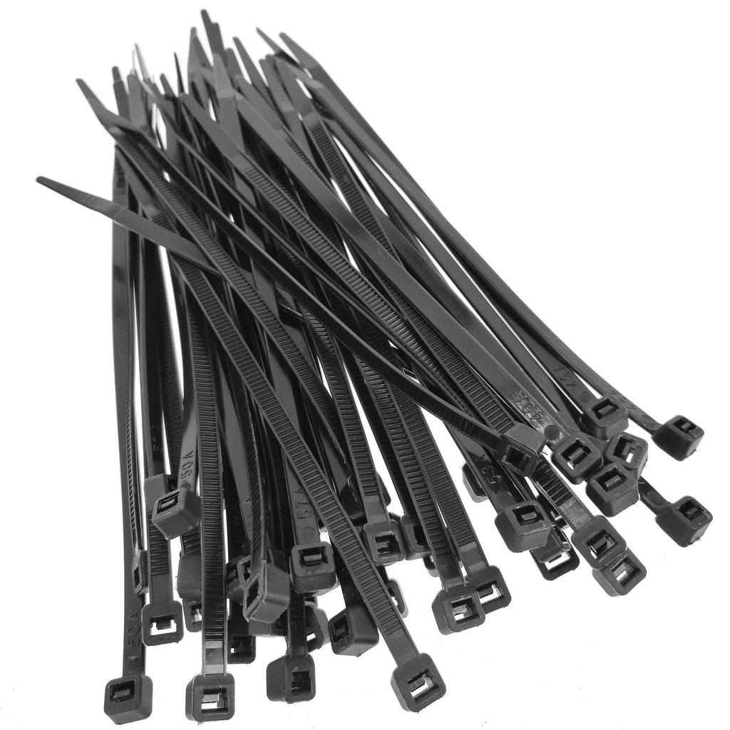 HARDWARE - NYLON CABLE TIE PLASTIC ZIP TIE - 3.6 200MM BLACK 100CT - GST8 [MSRP: $3 EACH]