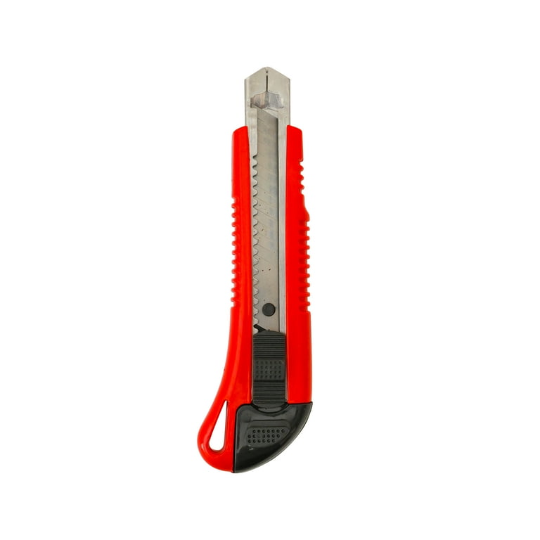 HARDWARE - HEAVY DUTY RETRACTABLE UTILITY KNIFE - STEEL & PLASTIC BOX CUTTER - 30CT DSPLY - 191811 [MSRP: $1.19 EACH]