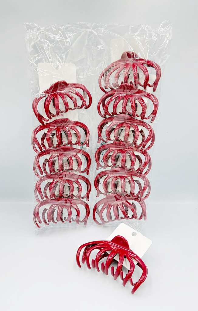 BP - HAIR ACCESSORIES (SIZE L)  SILICONE JAW CLIP OCTOPUS CUT-OUT  12CT - 04-143 - [MSRP: $2.5 CT]