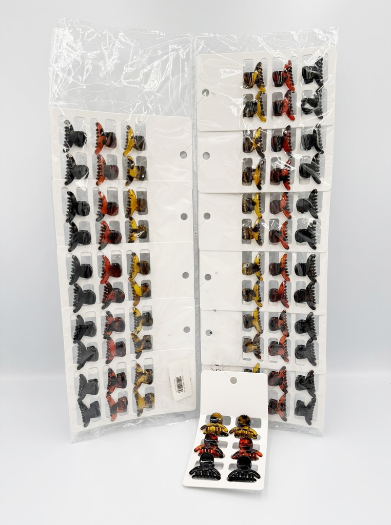 BP - HAIR ACCESSORIES (SIZE XS) JAW  CLIP MIX STYLES 12CRD-6PCS/CRD - 04-165 - [MSRP: $2 CRD]
