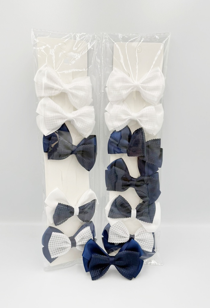 BP - HAIR ACCESSORIES DOUBLE BOW  CLIPS 6 MED PER CARD 3 SCHOOL  COLORS PER CRD 2CRD/DZ - 04-169 - [MSRP: $3 CRD]