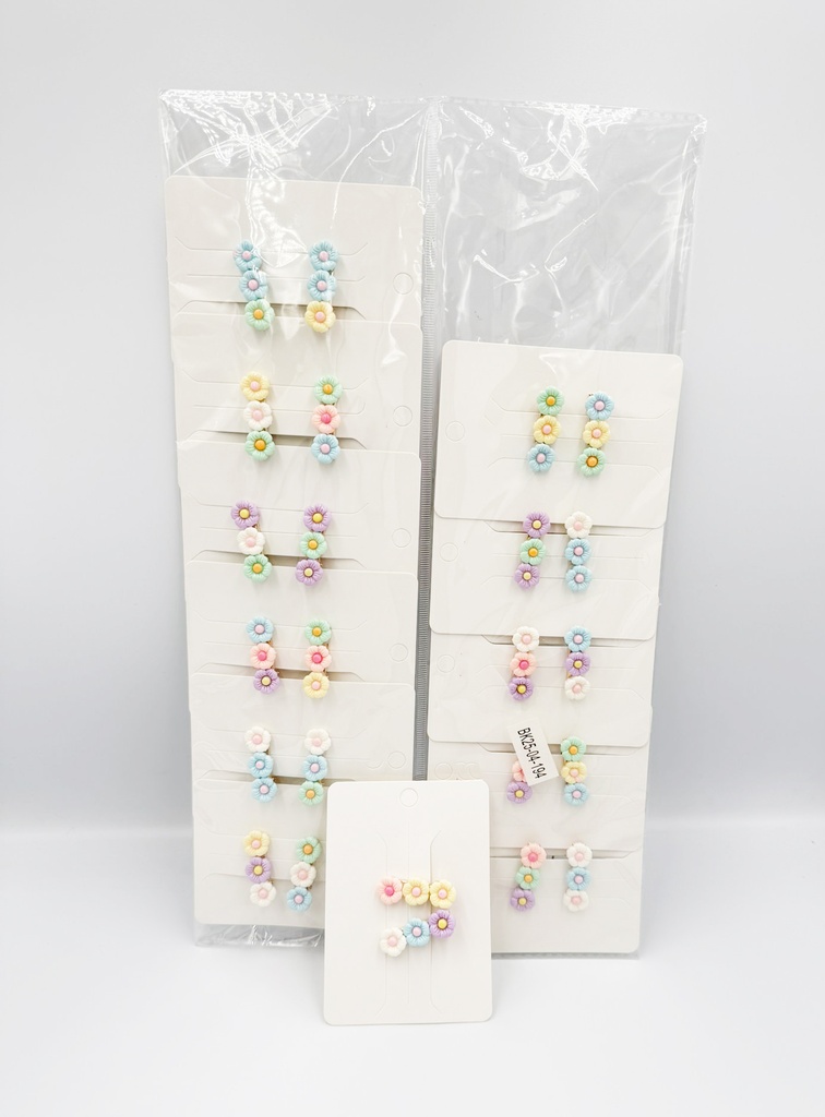BP - HAIR ACCESSORIES DAISY  FLOWER GATOR CLIPS 6 MINI PER  CARD STANDARD COLORS 12CT/DZ - 04-194 - [MSRP: $.75 CT]