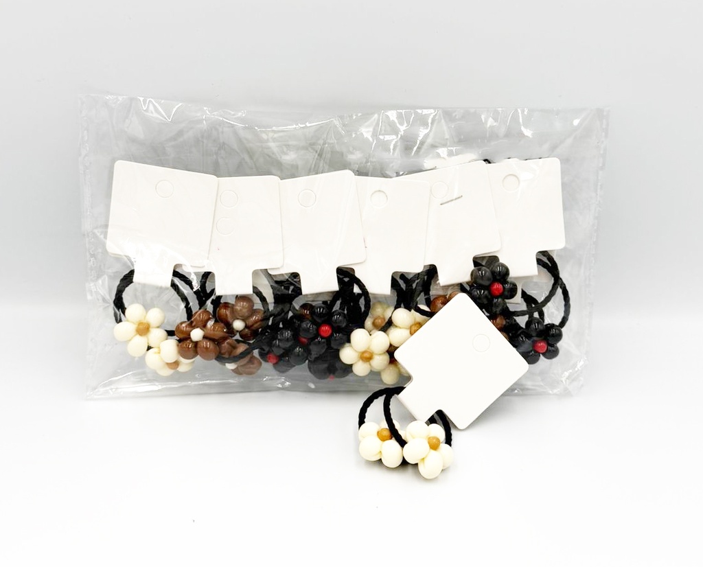 BP - HAIR ACCESSORIES FLOWER HAIR  BAND ACRYLIC 2 MINI PER CARD 3  STANDARD COLORS 12CT/DZ - 04- 201 - [MSRP: $.75 CT]